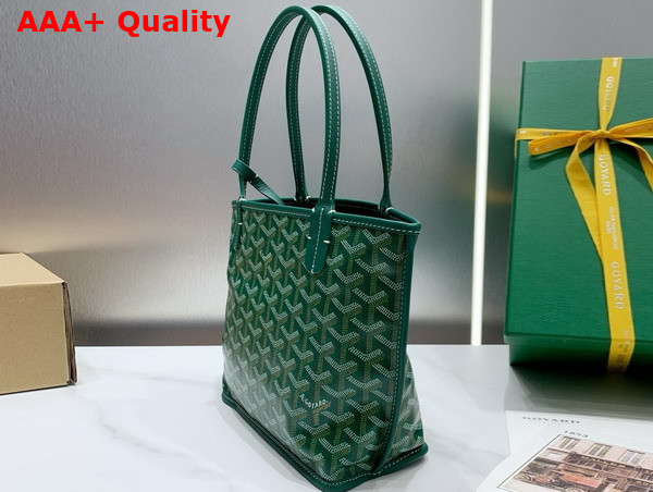 Goyard Anjou Mini Bag in Green Chevroches Calfskin and Goyardine Canvas Replica