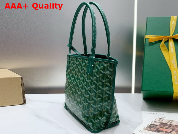 Goyard Anjou Mini Bag in Green Chevroches Calfskin and Goyardine Canvas Replica