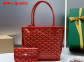 Goyard Anjou Mini Bag in Red Chevroches Calfskin and Goyardine Canvas Replica