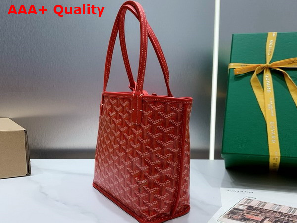 Goyard Anjou Mini Bag in Red Chevroches Calfskin and Goyardine Canvas Replica