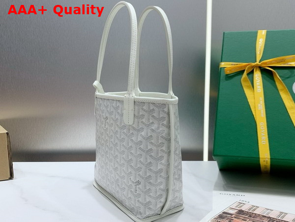 Goyard Anjou Mini Bag in White Chevroches Calfskin and Goyardine Canvas Replica
