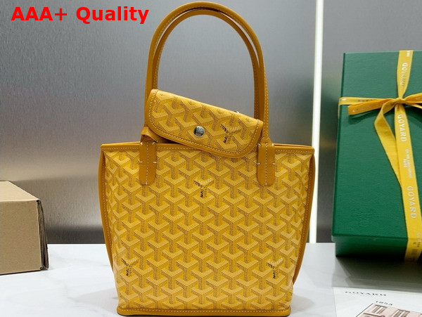 Goyard Anjou Mini Bag in Yellow Chevroches Calfskin and Goyardine Canvas Replica