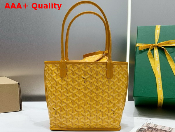 Goyard Anjou Mini Bag in Yellow Chevroches Calfskin and Goyardine Canvas Replica