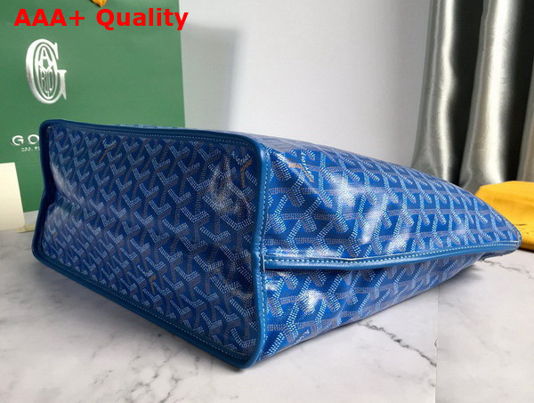 Goyard Anjou PM Bag in Blue Chevroches Calfskin and Goyardine Canvas Replica