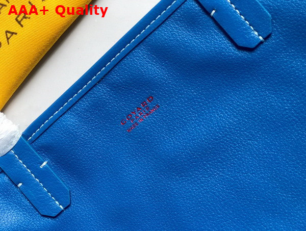 Goyard Anjou PM Bag in Blue Chevroches Calfskin and Goyardine Canvas Replica