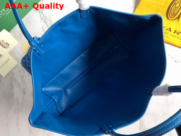 Goyard Anjou PM Bag in Blue Chevroches Calfskin and Goyardine Canvas Replica