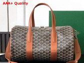 Goyard Barrel 40 Sports Bag Black and Tan Goyardine Canvas and Chevroches Calfskin Replica