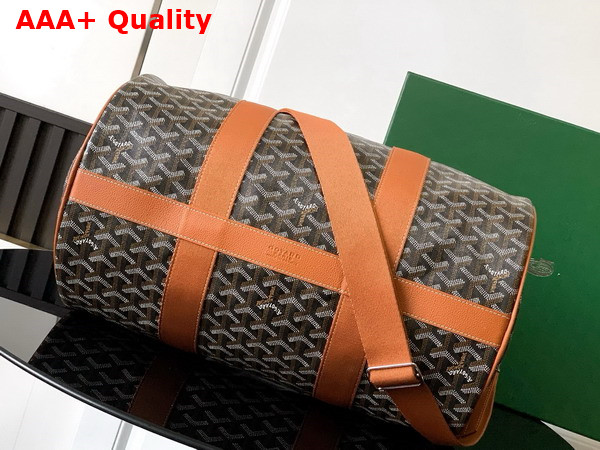 Goyard Barrel 40 Sports Bag Black and Tan Goyardine Canvas and Chevroches Calfskin Replica