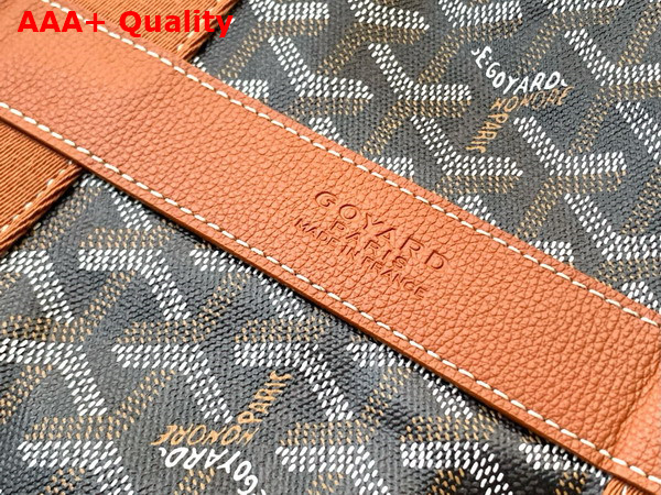 Goyard Barrel 40 Sports Bag Black and Tan Goyardine Canvas and Chevroches Calfskin Replica