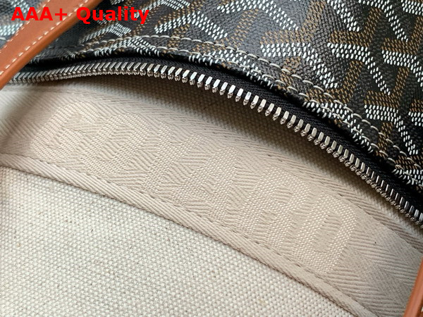 Goyard Barrel 40 Sports Bag Black and Tan Goyardine Canvas and Chevroches Calfskin Replica