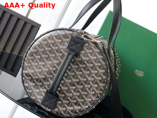 Goyard Barrel 40 Sports Bag in Black Goyardine Canvas and Chevroches Calfskin Replica