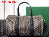 Goyard Barrel 40 Sports Bag in Black Goyardine Canvas and Chevroches Calfskin Replica