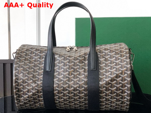 Goyard Barrel 40 Sports Bag in Black Goyardine Canvas and Chevroches Calfskin Replica