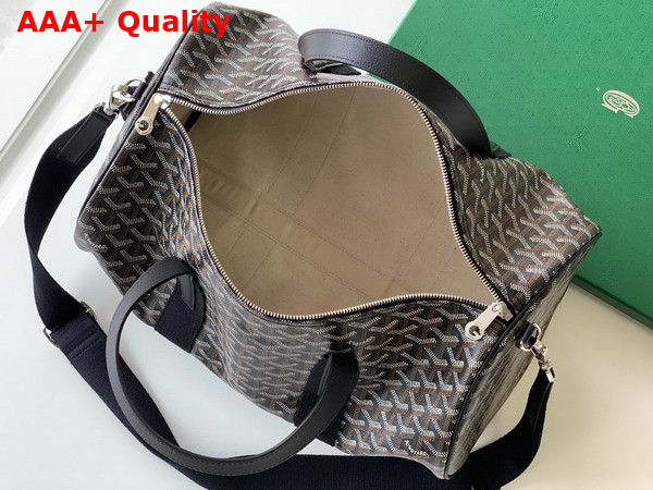 Goyard Barrel 40 Sports Bag in Black Goyardine Canvas and Chevroches Calfskin Replica