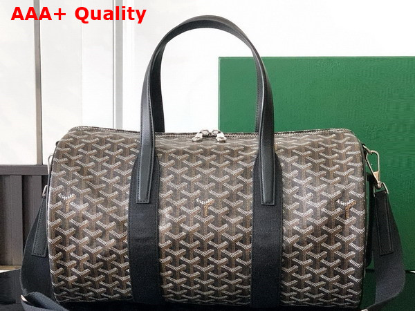 Goyard Barrel 40 Sports Bag in Black Goyardine Canvas and Chevroches Calfskin Replica