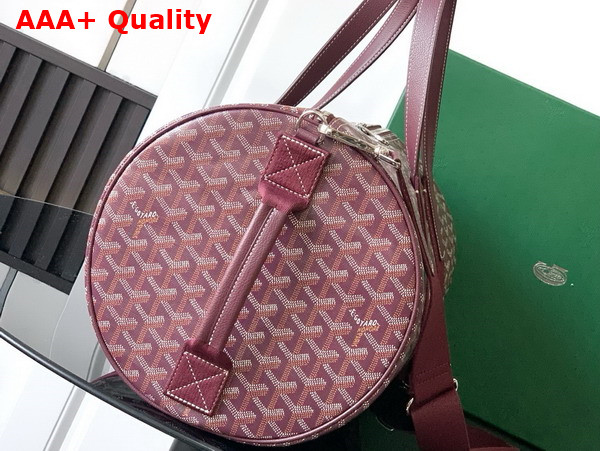 Goyard Barrel 40 Sports Bag in Burgundy Goyardine Canvas and Chevroches Calfskin Replica
