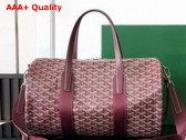 Goyard Barrel 40 Sports Bag in Burgundy Goyardine Canvas and Chevroches Calfskin Replica