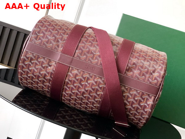 Goyard Barrel 40 Sports Bag in Burgundy Goyardine Canvas and Chevroches Calfskin Replica