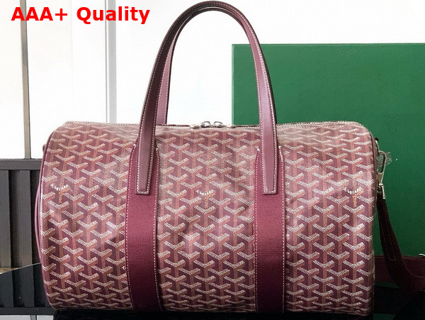 Goyard Barrel 40 Sports Bag in Burgundy Goyardine Canvas and Chevroches Calfskin Replica