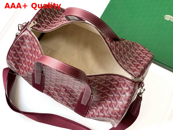 Goyard Barrel 40 Sports Bag in Burgundy Goyardine Canvas and Chevroches Calfskin Replica