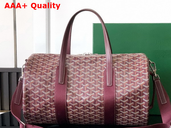 Goyard Barrel 40 Sports Bag in Burgundy Goyardine Canvas and Chevroches Calfskin Replica