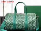 Goyard Barrel 40 Sports Bag in Green Goyardine Canvas and Chevroches Calfskin Replica