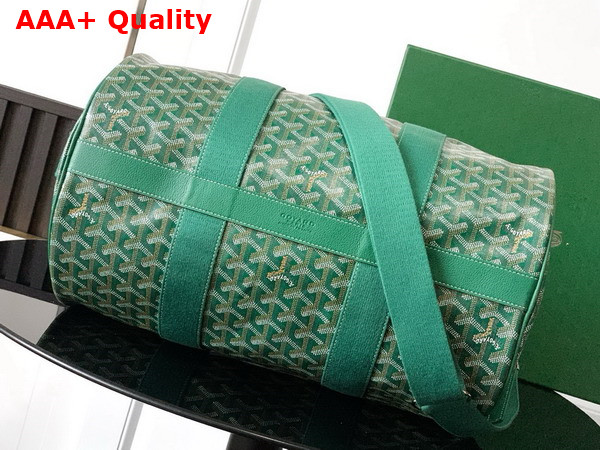 Goyard Barrel 40 Sports Bag in Green Goyardine Canvas and Chevroches Calfskin Replica