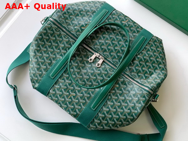 Goyard Barrel 40 Sports Bag in Green Goyardine Canvas and Chevroches Calfskin Replica