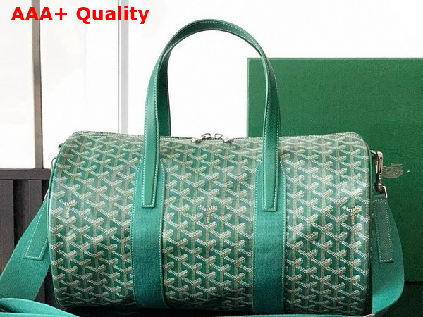 Goyard Barrel 40 Sports Bag in Green Goyardine Canvas and Chevroches Calfskin Replica
