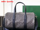 Goyard Barrel 40 Sports Bag in Navy Blue Goyardine Canvas and Chevroches Calfskin Replica