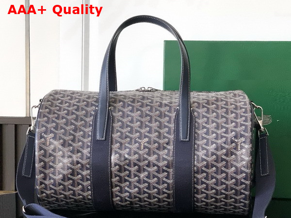 Goyard Barrel 40 Sports Bag in Navy Blue Goyardine Canvas and Chevroches Calfskin Replica