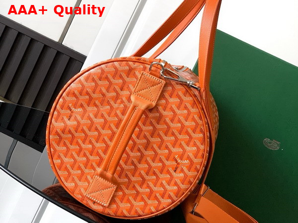 Goyard Barrel 40 Sports Bag in Orange Goyardine Canvas and Chevroches Calfskin Replica