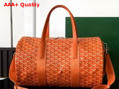 Goyard Barrel 40 Sports Bag in Orange Goyardine Canvas and Chevroches Calfskin Replica