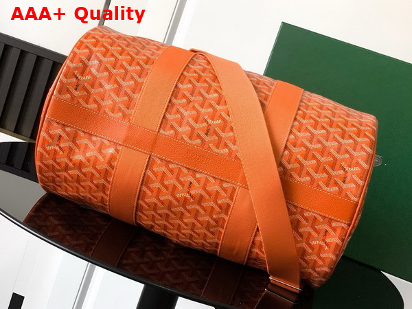 Goyard Barrel 40 Sports Bag in Orange Goyardine Canvas and Chevroches Calfskin Replica