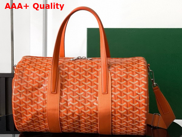 Goyard Barrel 40 Sports Bag in Orange Goyardine Canvas and Chevroches Calfskin Replica