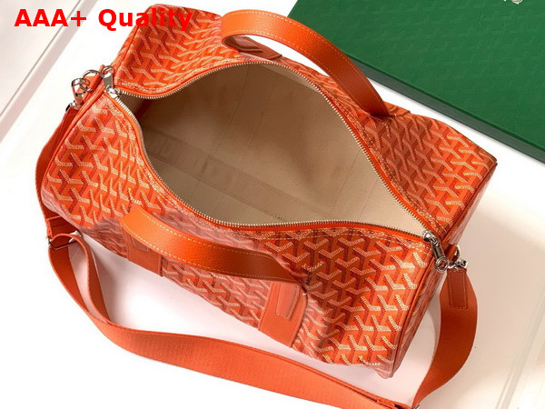Goyard Barrel 40 Sports Bag in Orange Goyardine Canvas and Chevroches Calfskin Replica