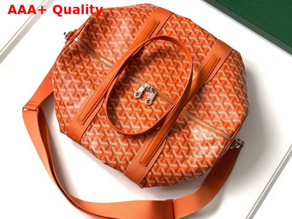 Goyard Barrel 40 Sports Bag in Orange Goyardine Canvas and Chevroches Calfskin Replica