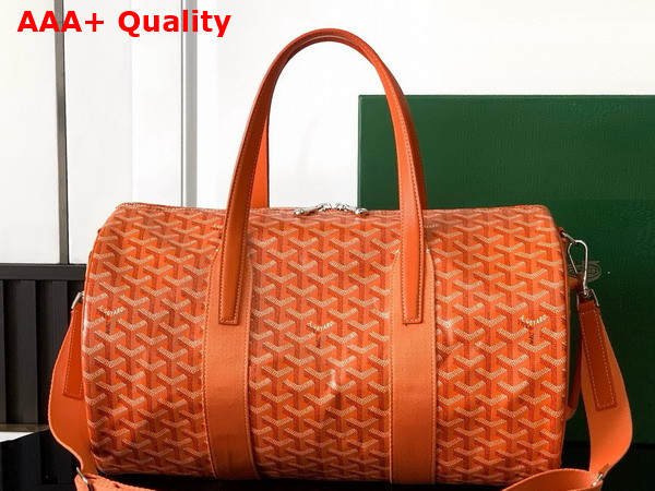 Goyard Barrel 40 Sports Bag in Orange Goyardine Canvas and Chevroches Calfskin Replica