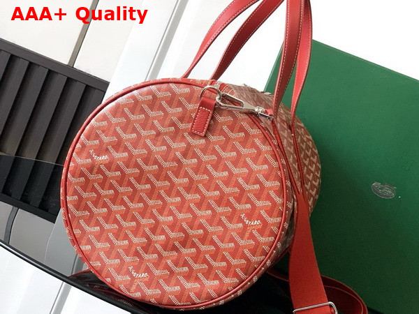 Goyard Barrel 40 Sports Bag in Red Goyardine Canvas and Chevroches Calfskin Replica