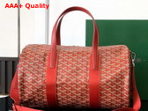 Goyard Barrel 40 Sports Bag in Red Goyardine Canvas and Chevroches Calfskin Replica
