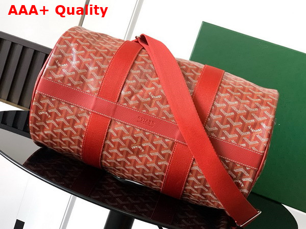 Goyard Barrel 40 Sports Bag in Red Goyardine Canvas and Chevroches Calfskin Replica