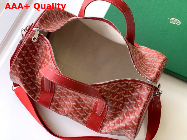 Goyard Barrel 40 Sports Bag in Red Goyardine Canvas and Chevroches Calfskin Replica