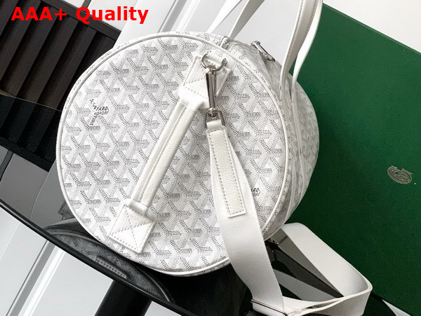 Goyard Barrel 40 Sports Bag in White Goyardine Canvas and Chevroches Calfskin Replica