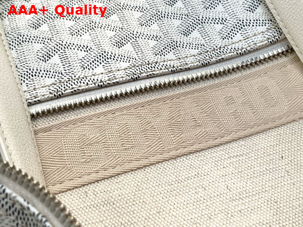 Goyard Barrel 40 Sports Bag in White Goyardine Canvas and Chevroches Calfskin Replica