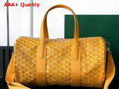 Goyard Barrel 40 Sports Bag in Yellow Goyardine Canvas and Chevroches Calfskin Replica