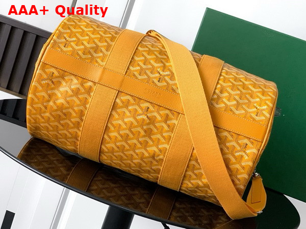 Goyard Barrel 40 Sports Bag in Yellow Goyardine Canvas and Chevroches Calfskin Replica