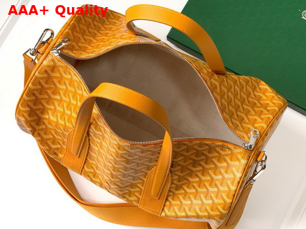 Goyard Barrel 40 Sports Bag in Yellow Goyardine Canvas and Chevroches Calfskin Replica
