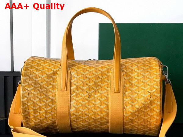 Goyard Barrel 40 Sports Bag in Yellow Goyardine Canvas and Chevroches Calfskin Replica