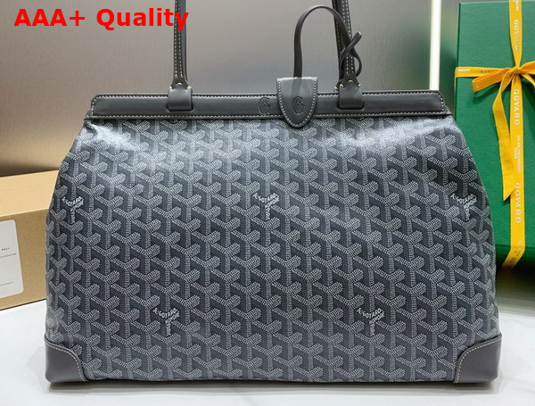 Goyard Bellechasse Biaude PM Bag in Gray Goyardine Canvas and Cervon Calfskin Replica