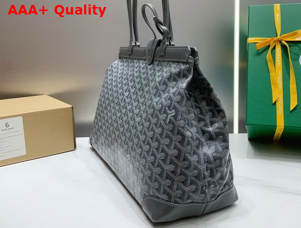 Goyard Bellechasse Biaude PM Bag in Gray Goyardine Canvas and Cervon Calfskin Replica